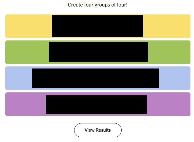 nyt connections puzzle complete