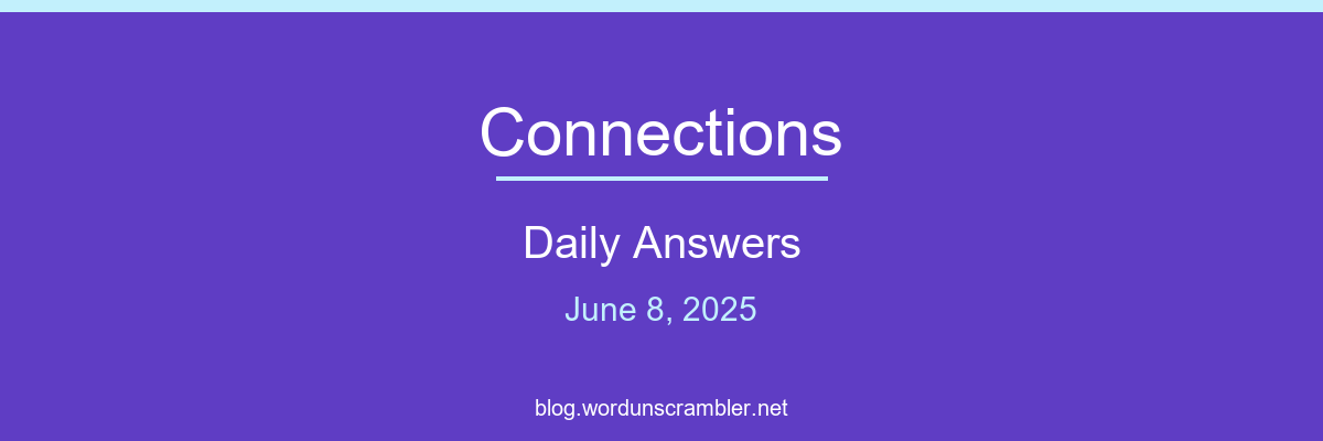 Connections Daily Answers