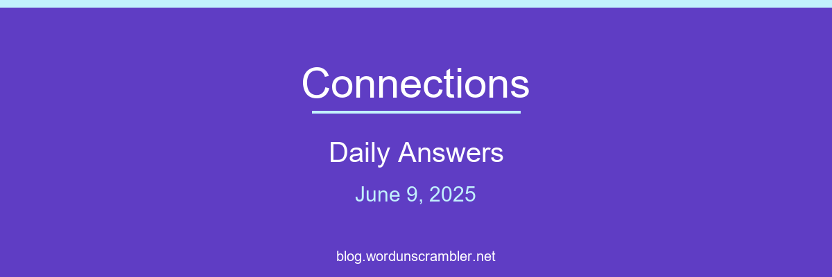 Connections Daily Answers