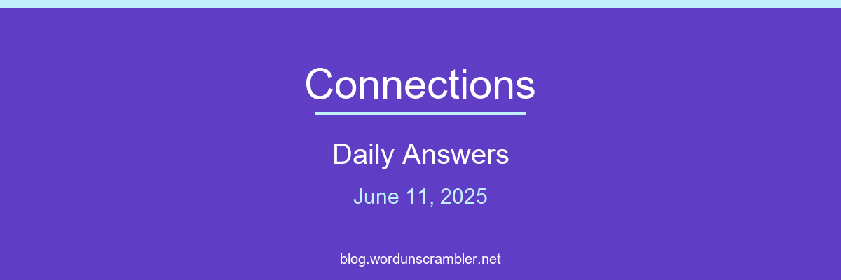 Connections Daily Answers