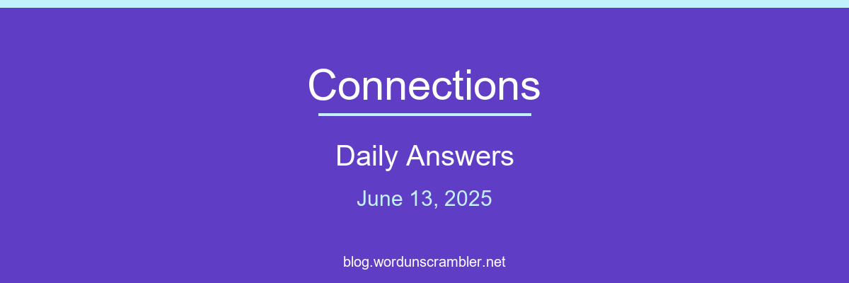 Connections Daily Answers
