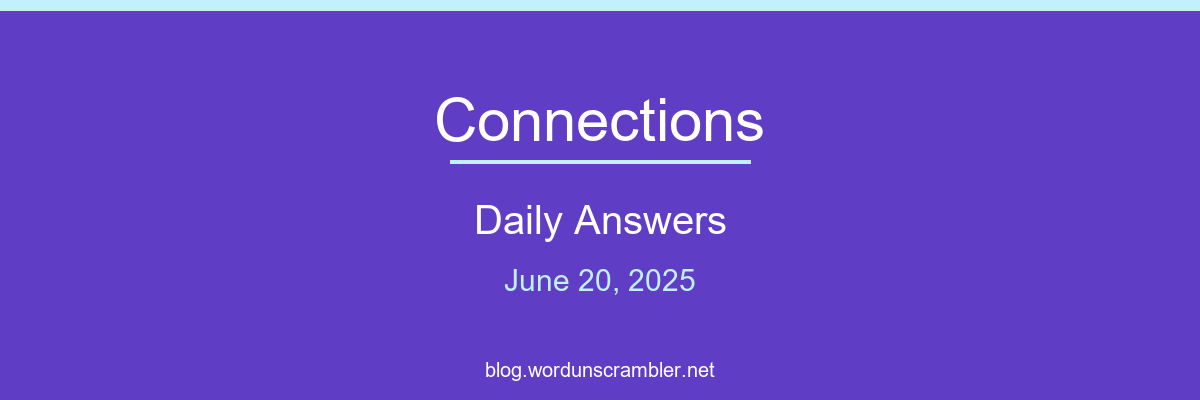 Connections Daily Answers