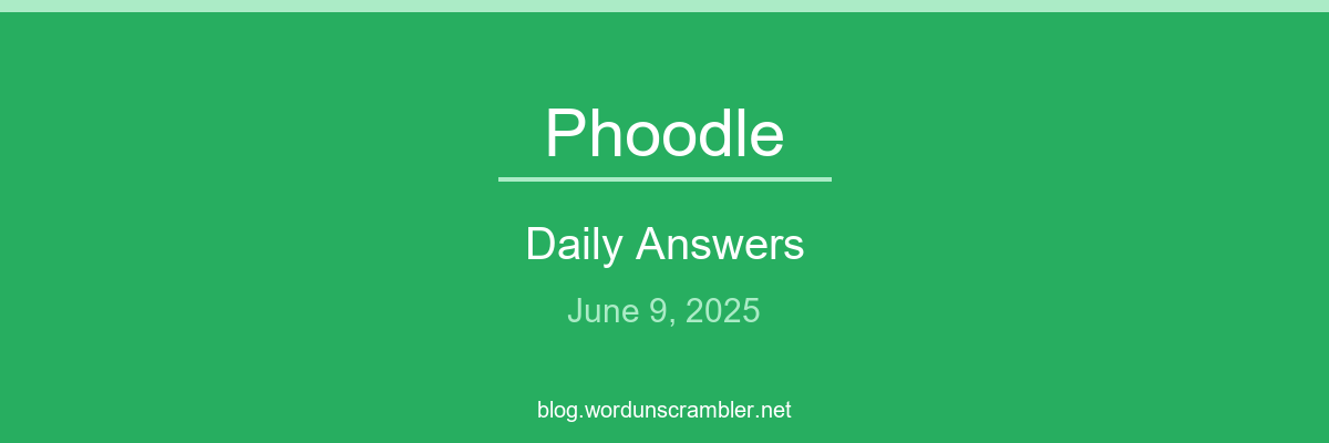 Phoodle Daily Answers