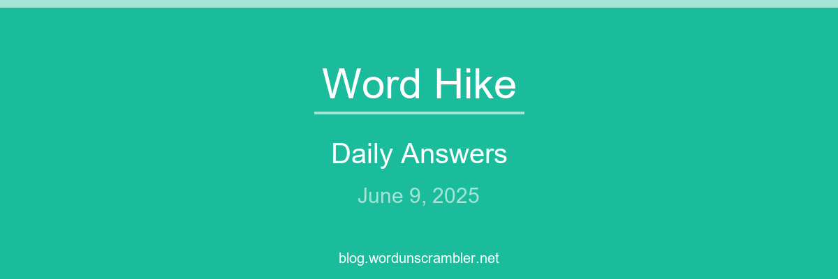 Word Hike Daily Answers