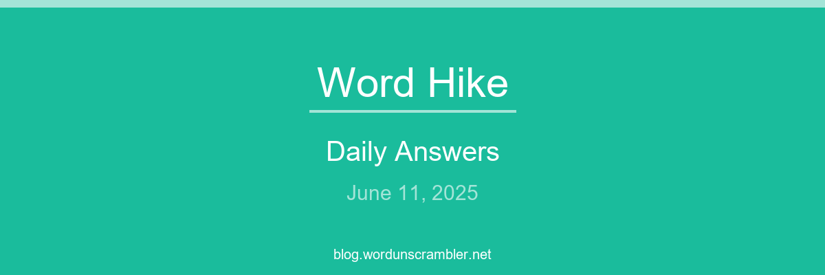 Word Hike Daily Answers
