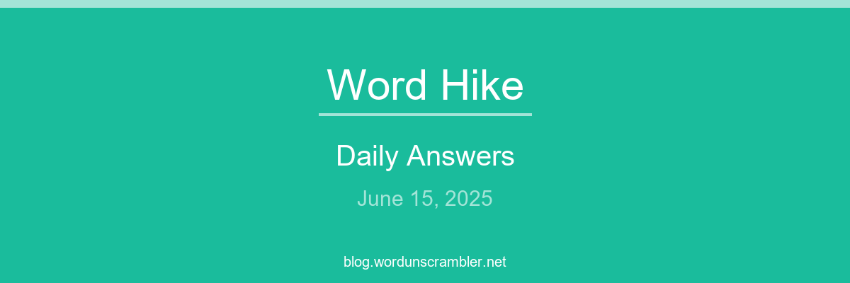 Word Hike Daily Answers