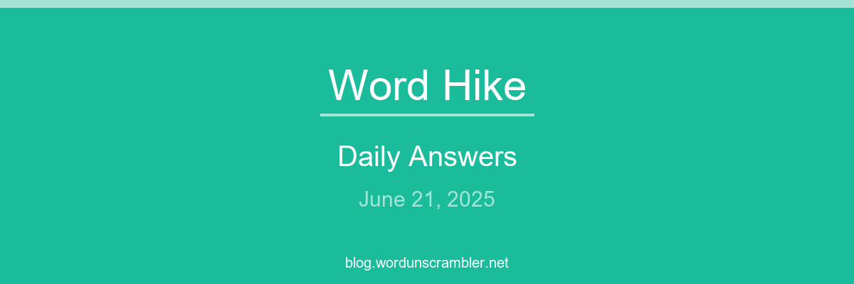 Word Hike Daily Answers