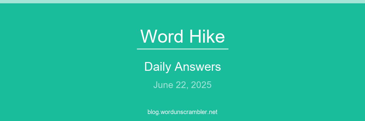Word Hike Daily Answers