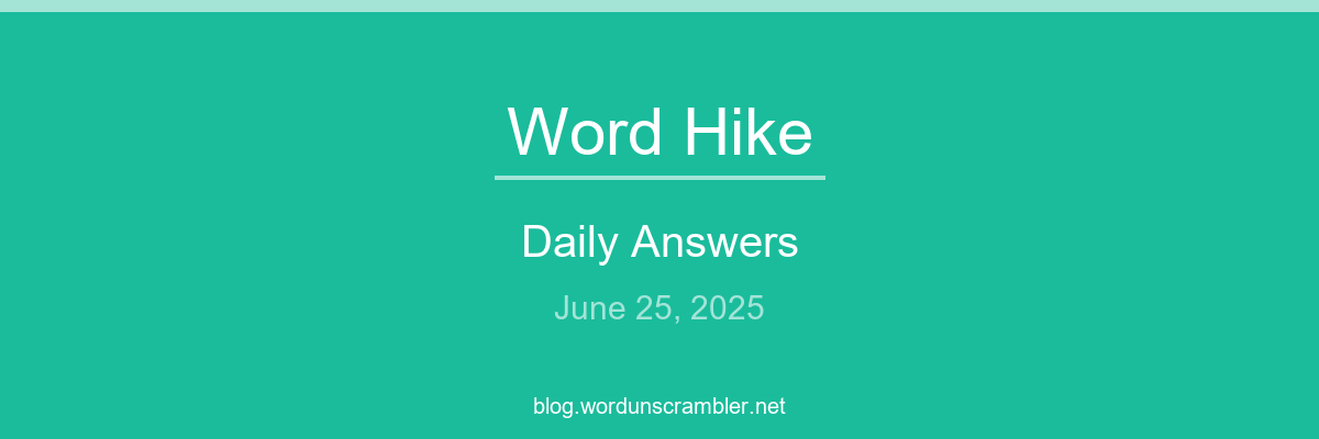 Word Hike Daily Answers