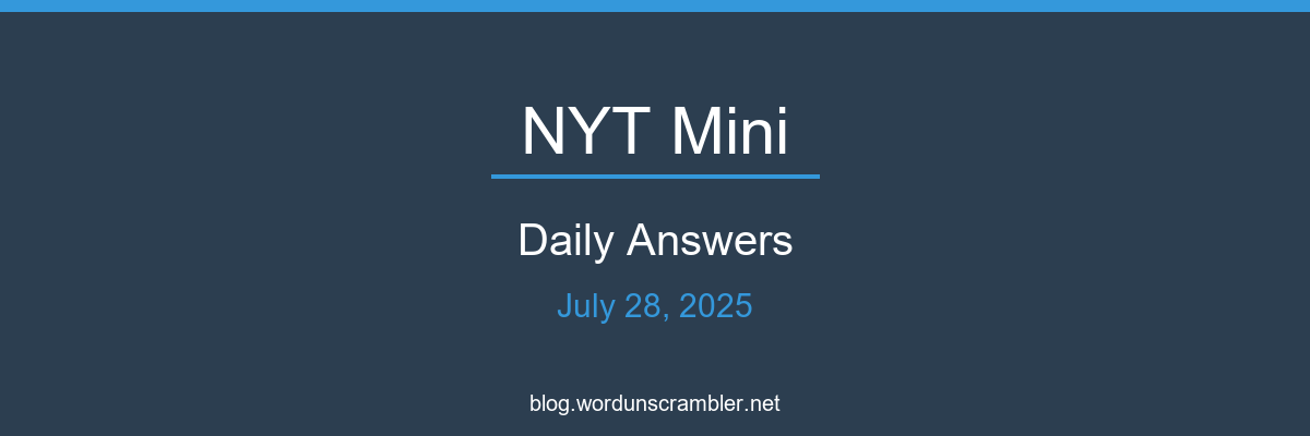 NYT Mini Daily Answers