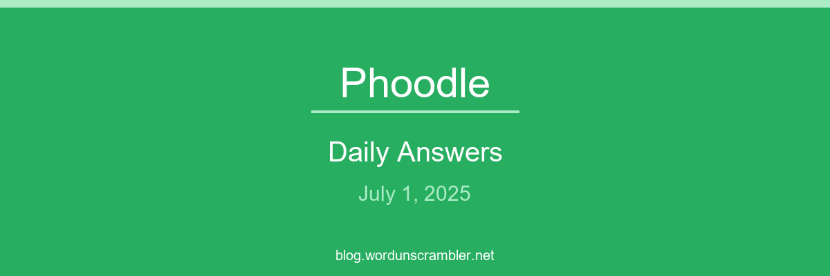 Phoodle Daily Answers