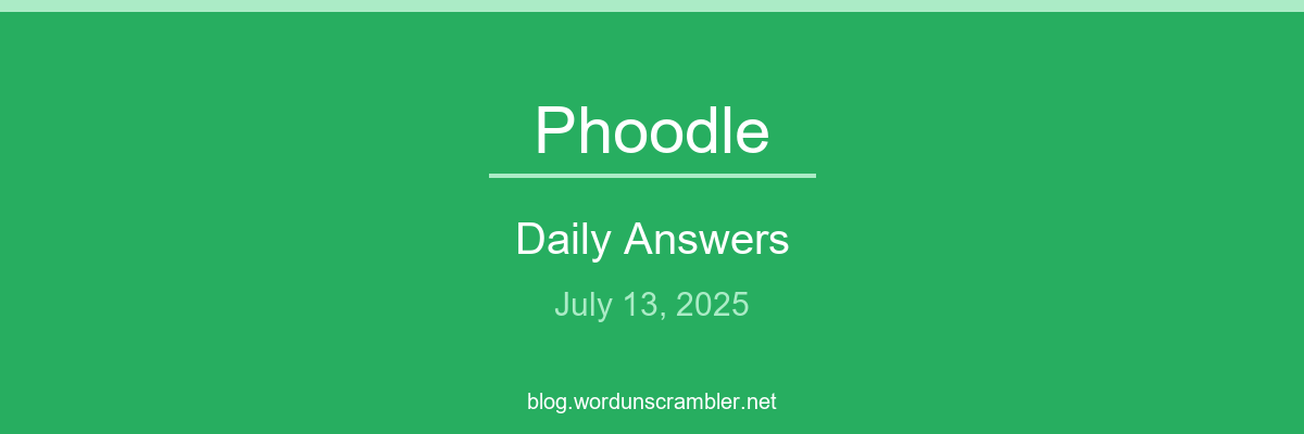 Phoodle Daily Answers