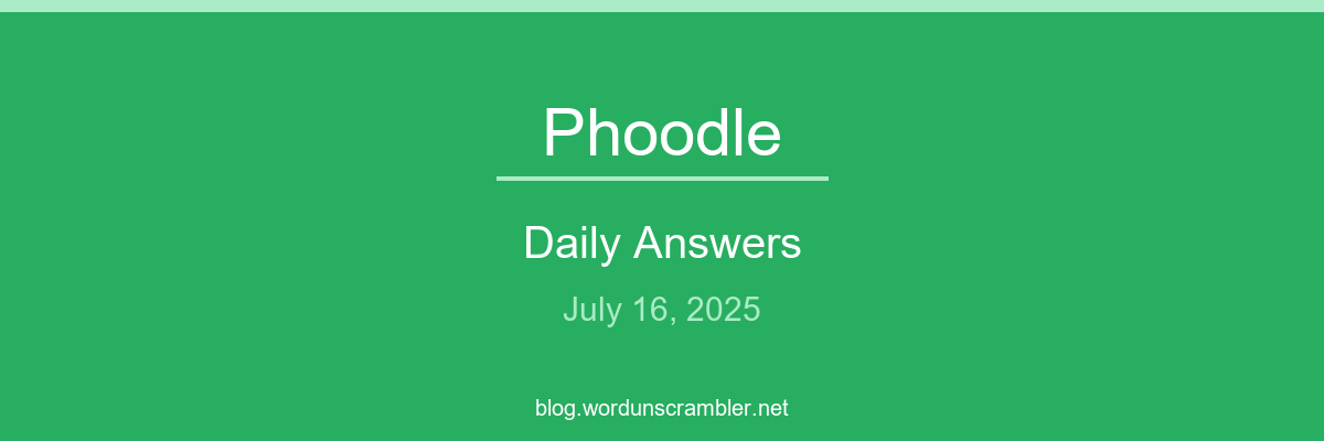 Phoodle Daily Answers