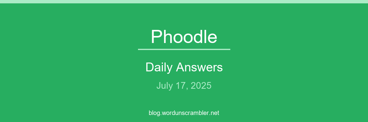 Phoodle Daily Answers