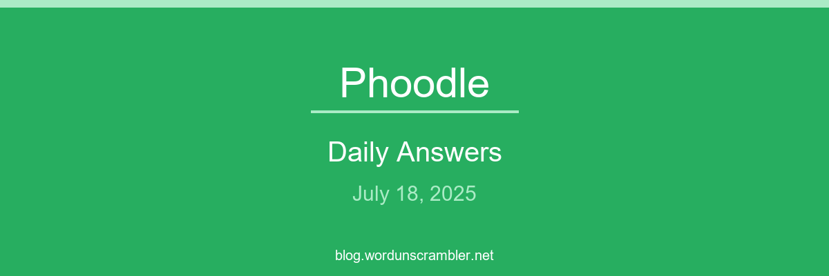 Phoodle Daily Answers