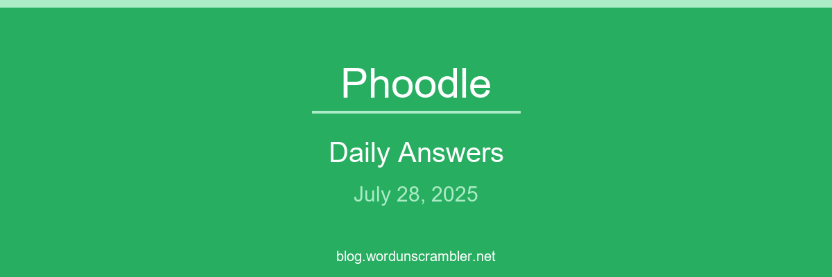 Phoodle Daily Answers