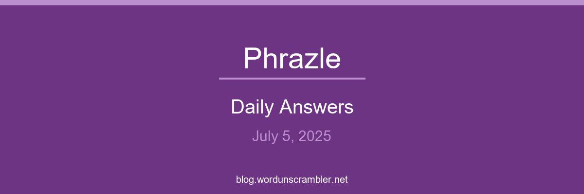 Phrazle Daily Answers