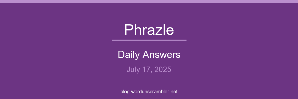 Phrazle Daily Answers