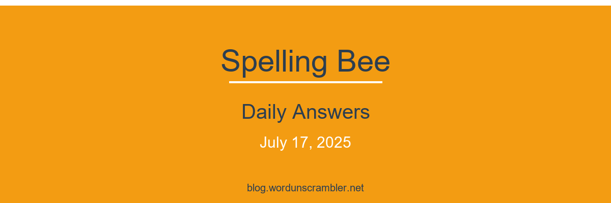 Spelling Bee Daily Answers