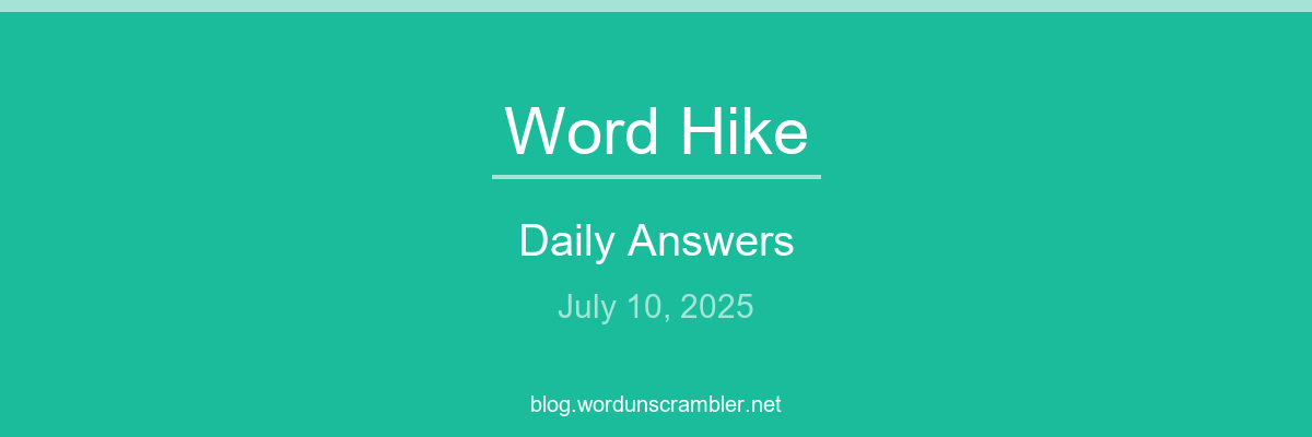 Word Hike Daily Answers