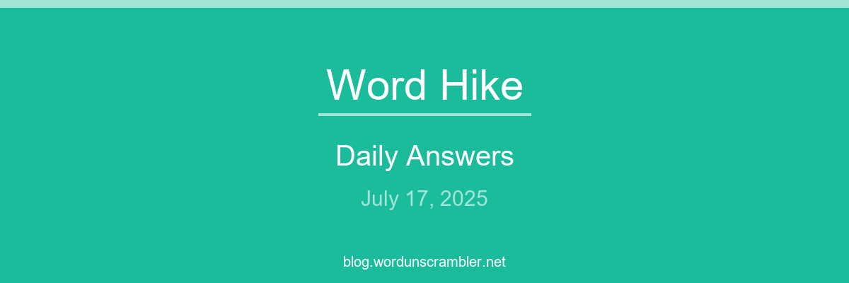 Word Hike Daily Answers