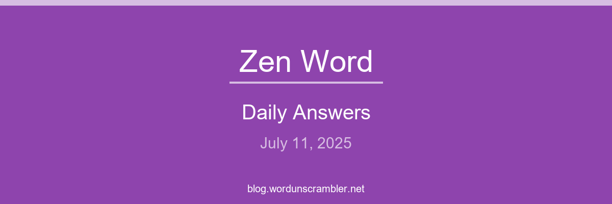 Zen Word Daily Answers